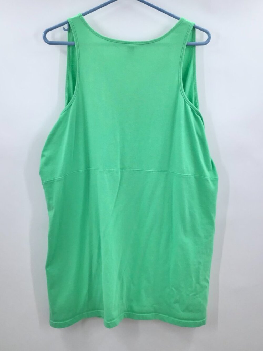 2 4X Active Summer Gym Tank Tops Pink Green Ruched Empire Waist Cotton Blend - Picture 7 of 9